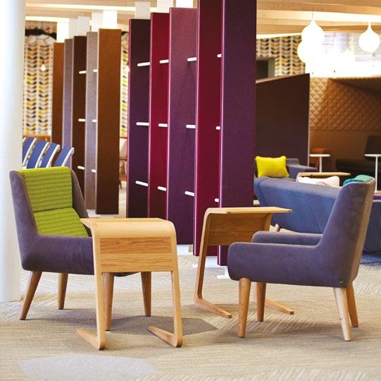 riley Table The natural wooden curved table is designed to slide perfectly over benches, or sofa and arm chairs, making it ideally suited for ad-hoc meeting zones, or just to put a drink on in a