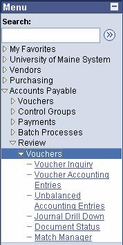 Accounts Payable > Review > Vouchers