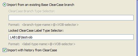 ClearCase Importer Wizard Imports from ClearCase