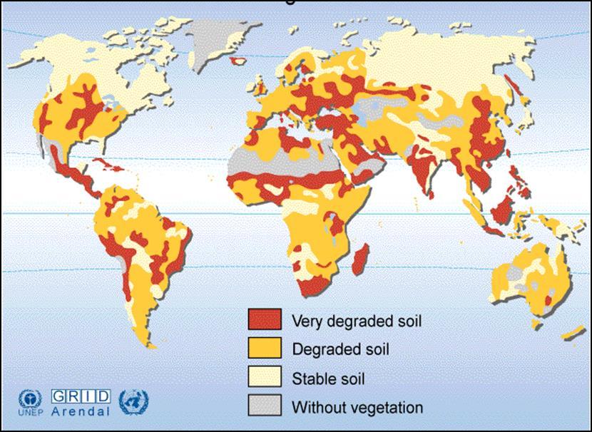 Soil Degradation 65% of the global soil resources is degraded (1.