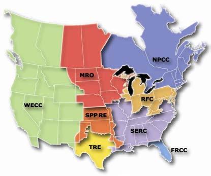 FRCC MRO NPCC RFC SERC SPP RE TRE WECC Florida Reliability Coordinating Council Midwest Reliability Organization Northeast Power Coordinating Council ReliabilityFirst Corporation SERC Reliability
