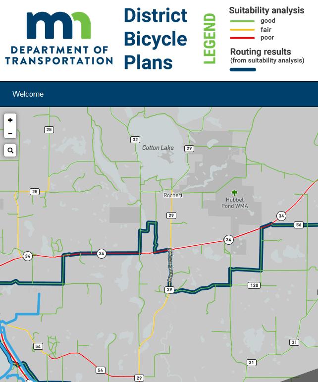 Evaluation Criteria Bicycle Corridors MnDOT District Bicycle Plan Sustainability Analysis routes were identified Segments