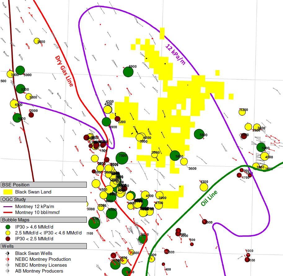 Case Study North Montney Upper Montney Results Variability of results over short distances is apparent Productivity appears diminished in the oil window The entire area is clearly productive in the