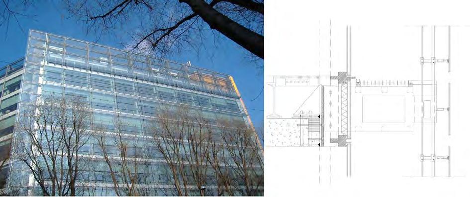 Fig. 3. Front of the building and vertical section of the new double glass façade 2.4. Results By considering the case studies examined some conclusions can be made.