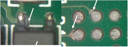 OSP ENIG ImAg Figure 4: Creep corrosion on PCBAs with the three finishes exposed to 20 days of MFG environment.