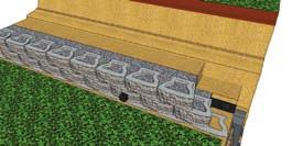 Backfill Materials are as well compacted and level as possible Reinforced Backfill Materials Broom Garden WallScape Course 3 Clear Crush Drain Gravel Clear Crush Drain Gravel Placed Flush To