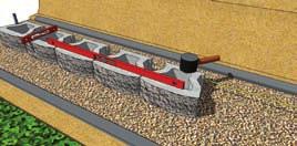 at either end of the leveling pad to establish the back of the first course of units Secure tightly a string line to the stakes or Garden WallScape units at either end which will provide the guide to