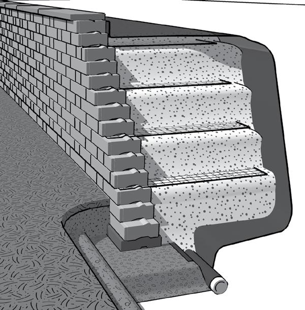 Geogrid Reinforced Wall Installation The following are the basic steps involved in constructing a Geogrid Reinforced Architextures segmental retaining wall.