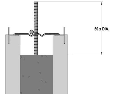 a) The reinforcing steel bars must be attached to form a rigid vertical mesh. Figure 6.4.
