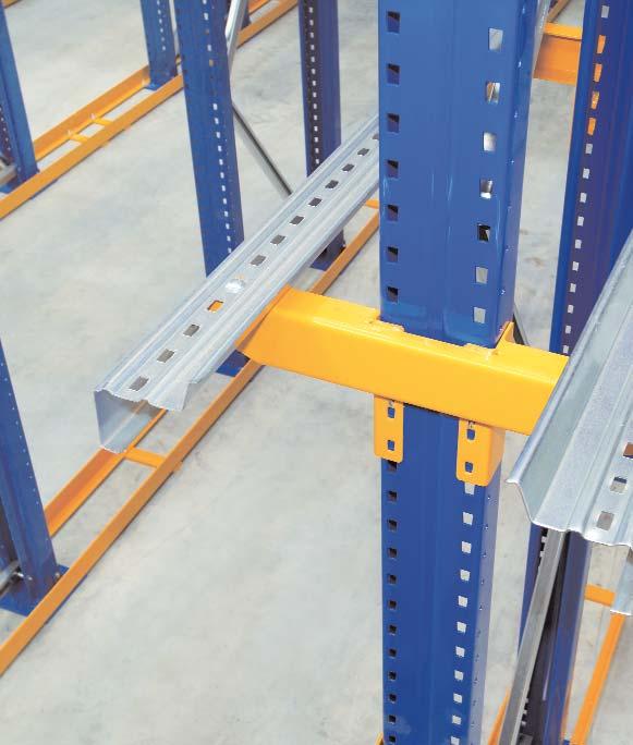 With drive-through racking in contrast, depositing can be carried out from one side and at the same time retrieval from the other side (Fifo method).