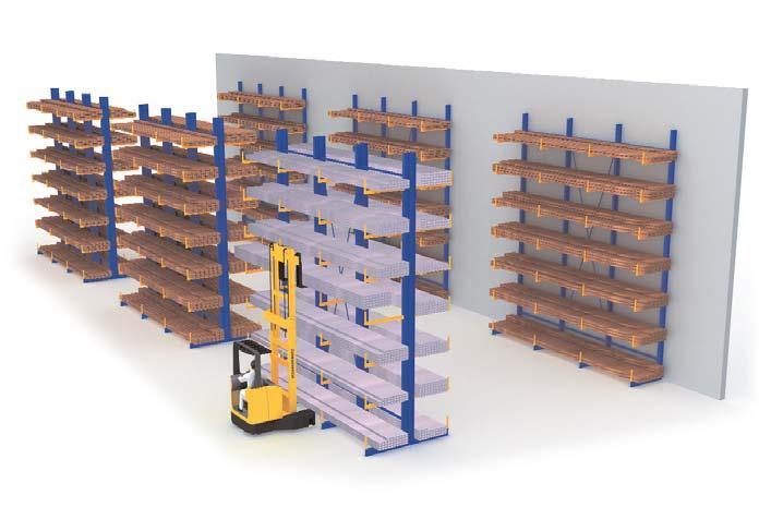 This racking for the storage of long goods such as poles, pipes and boards.