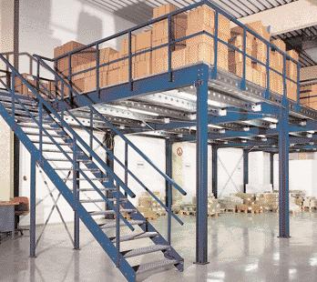Mezzanine platforms. Additional storage space in existing buildings.