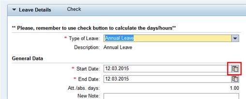 16. Select Annual Leave from the list.