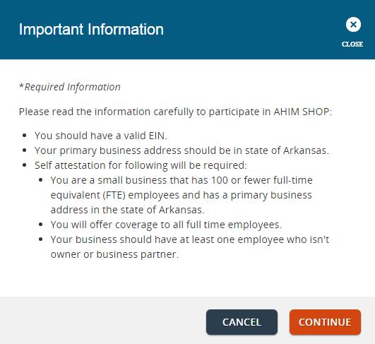 Managing Eligibility Application Figure 17. Important Information window 5.1.1: Enter Employer Details The Business Information page on the SHOP Employer Portal enables you to provide details related to your business.