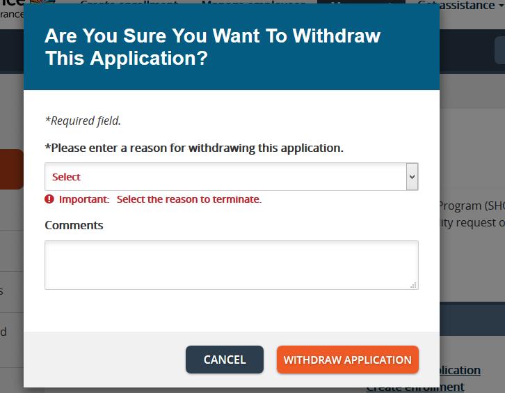 Managing Eligibility Application 5.1.6: Withdrawing Your Eligibility Application Withdraw your eligibility application if you need to create a new application for approval.