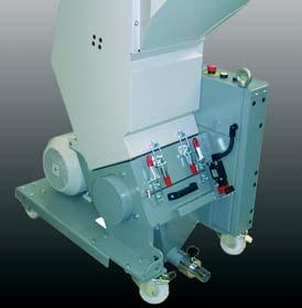 Granulate colouration: Metering and mixing unit Coloured granulate is expensive but guarantees good results.