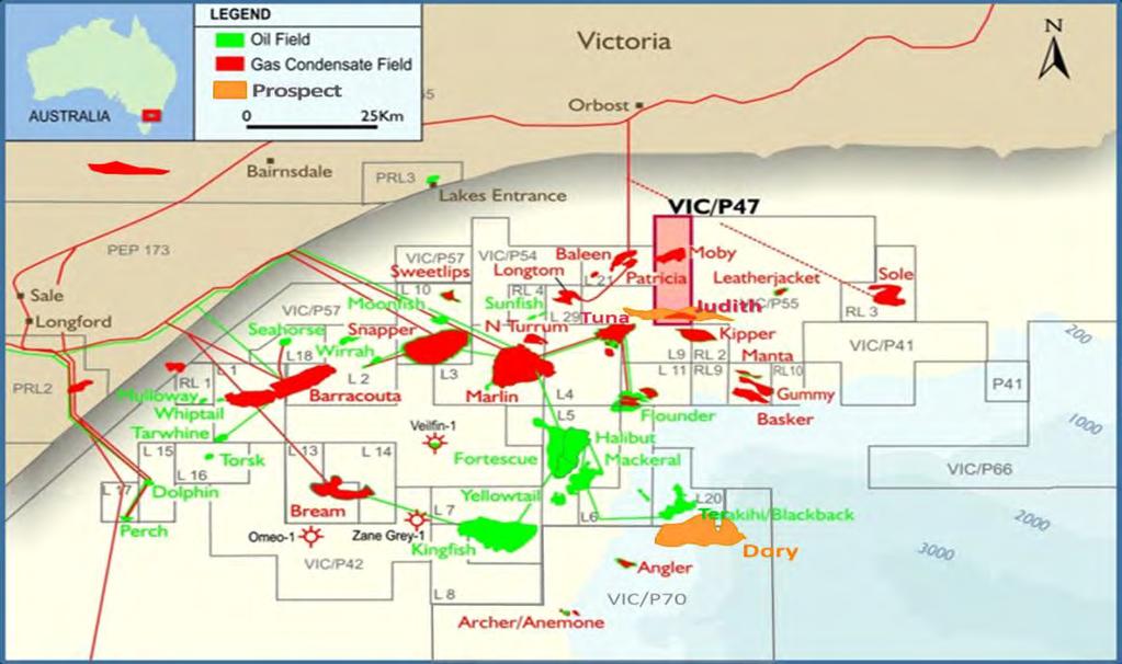 Gippsland Basin Australia s premier hydrocarbon province Located 200 km east of Melbourne Exploration commenced in 1924 Over 400 exploration wells Some 90,000 line km of 2D seismic More than forty 3D
