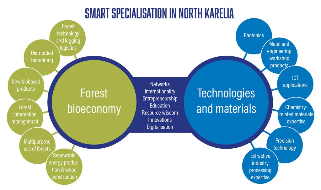 Figure 2. Smart specialisation choices of North Karelia (Smart Specialisation in North Karelia 2018).