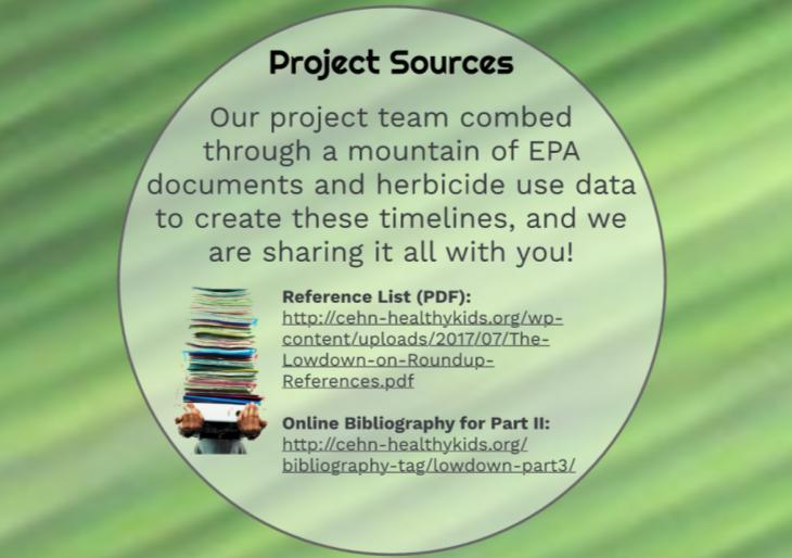documents and herbicide use data to create these timelines, and we are