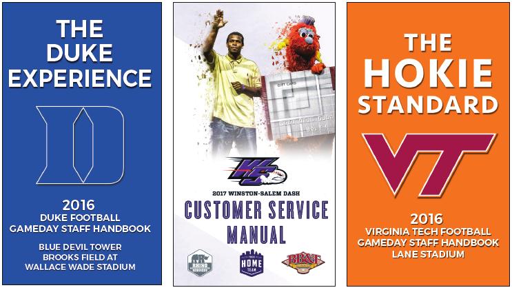 CLEAR PRINCIPLES Rhino will produce a handbook that pertains to your specific venue The Gold Standard - Wake Forest University Winston-Salem Dash Customer Service Manual A-Z of what you need to know