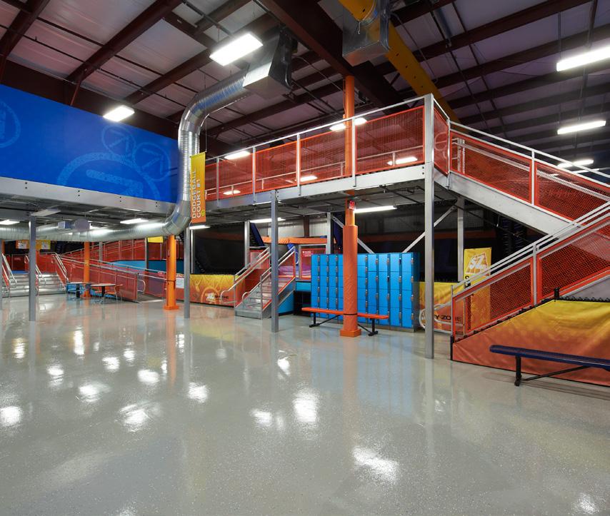 Kids Fun Zone Mezzanine From indoor trampolines to giant ball pits, dodge ball courts and much more, make fitness fun with a Cogan mezzanine.