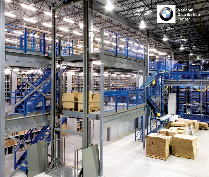 Auto Dealer Distribution Mezzanine Increase storage for large, bulky items. Maximize distribution. Organize your small parts department. Take the checkered flag with Cogan mezzanines!