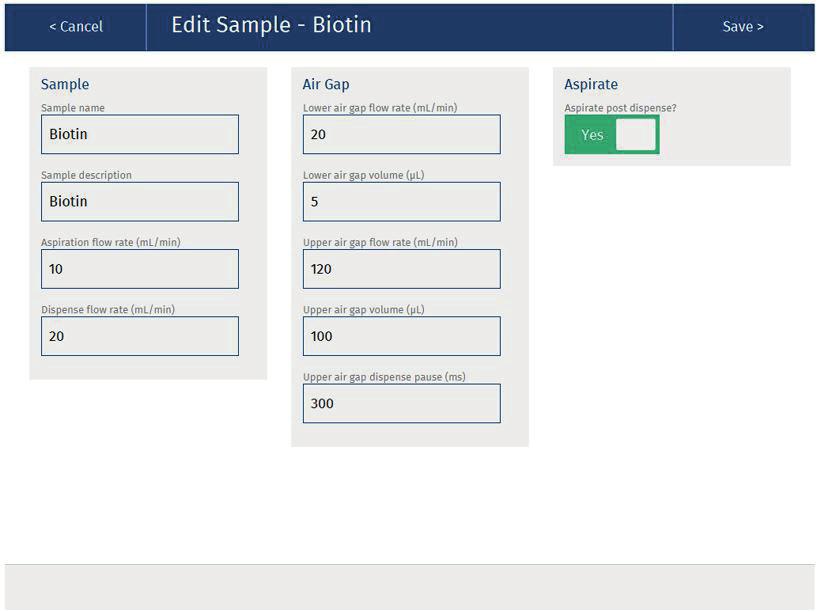 Extraction of Vitamin B7 (Biotin) from Serum Using EVOLUTE EXPRESS ABN Prior to LC-MS/MS Analysis Page 10 Sample Screen Sample name Sample
