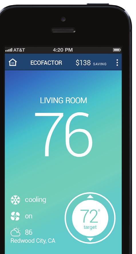 KEY FEATURES Automated adjustments: The EcoFactor Energy Efficiency Service generates HVAC savings without requiring users to constantly monitor and adjust their thermostat.