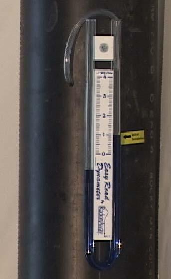 Performance Indicator Needed if Activated Liquid filled manometer Measures vacuum NOT radon Mounted on pipe when visible Do not run tubing through cold space Electrical Type