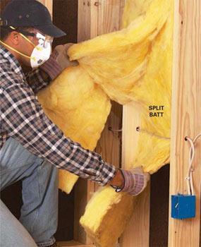 Failure to fluff the insulation in the wall cavity, or compressing it as little as an inch can cause the insulation value to go from an R-19 to an R-10. 3.