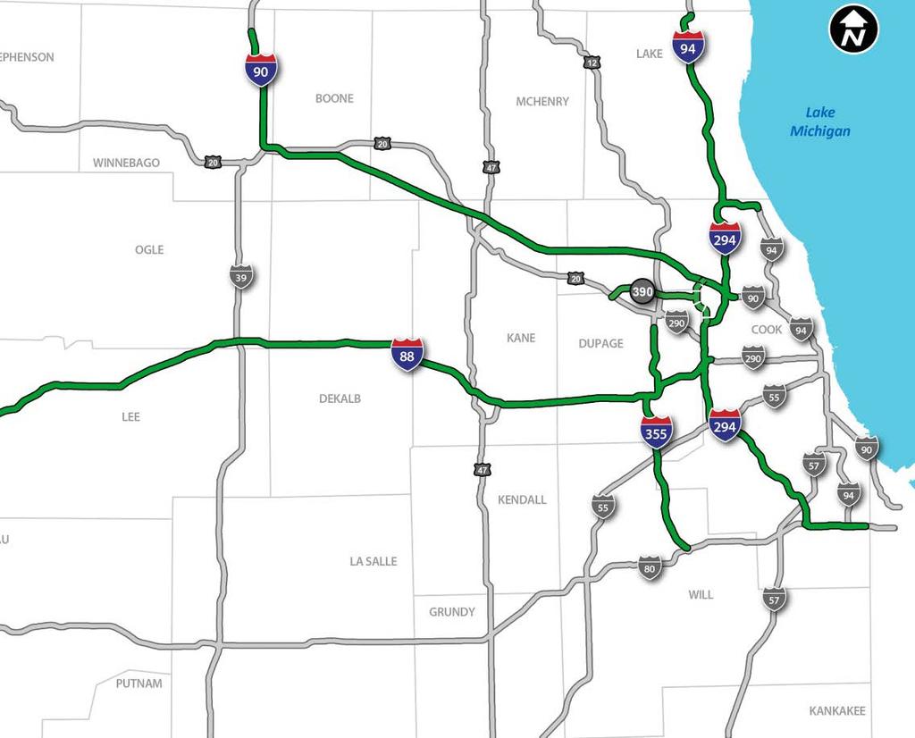 ABOUT THE ILLINOIS TOLLWAY 294-mile system comprised of five tollways Carries more than 1.