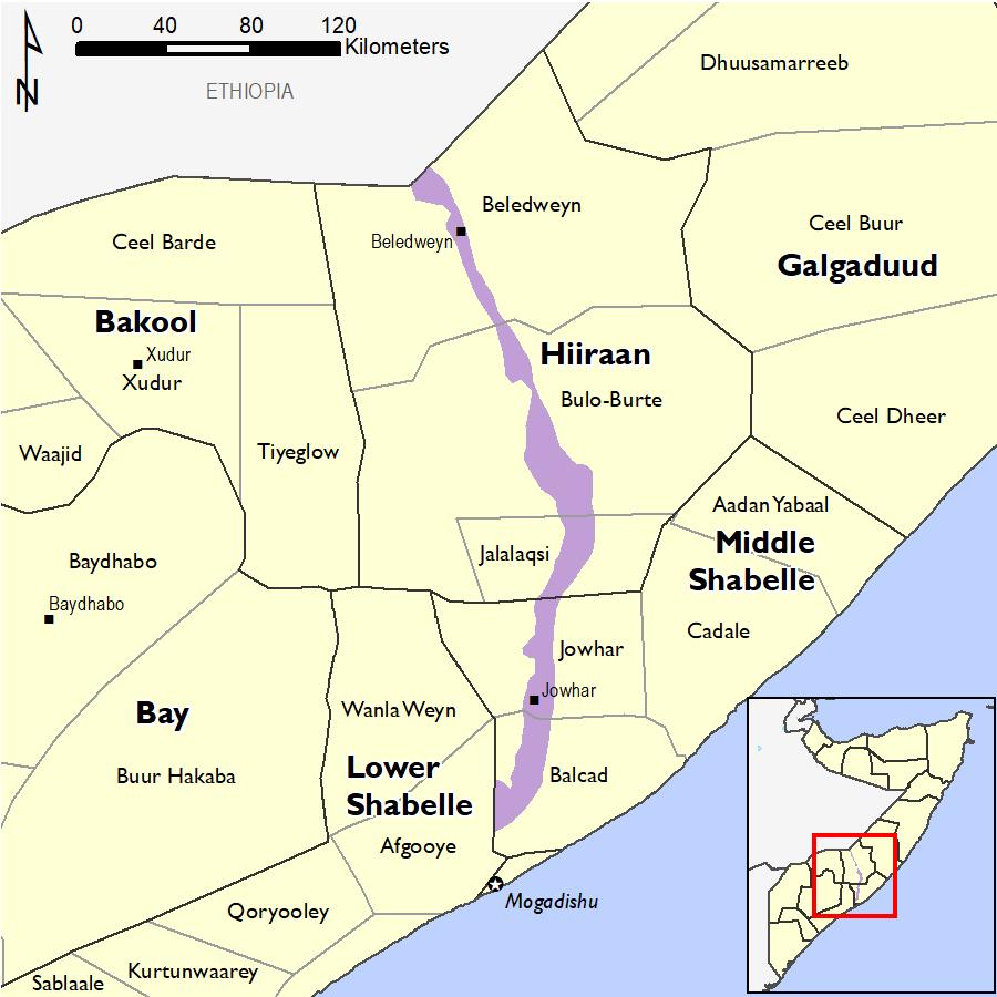 Middle Shabelle Riverine Gravity Irrigation livelihood zone and Hiiraan Riverine Pump Irrigation livelihood zone Prior to mid-october and the late onset of the Deyr, the seasonal forecast indicated