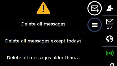 3.3.5 Clearing Messages To clear all of the messages from the device, 1. Tap on the Message Tools icon, 2. Tap the Delete Messages option 3.