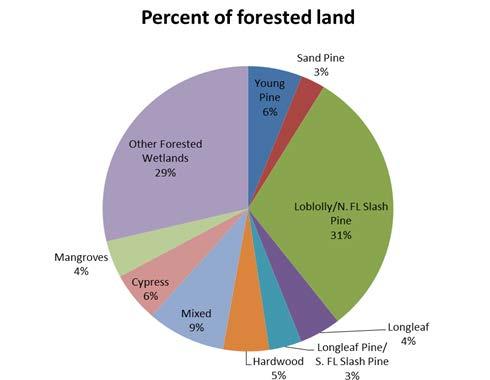 Fifty-three (53%) of forest area is softwood, 38% is hardwood, and 9% is mixed hardwoodsoftwood types.