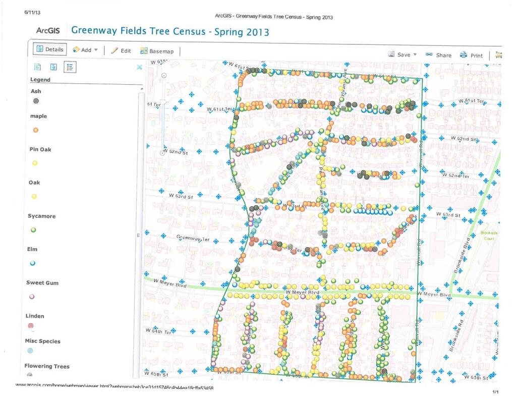 Mapping The Mapping of the Greenway Fields Urban Canopy provides a visual perspective of the diversity and density of trees.