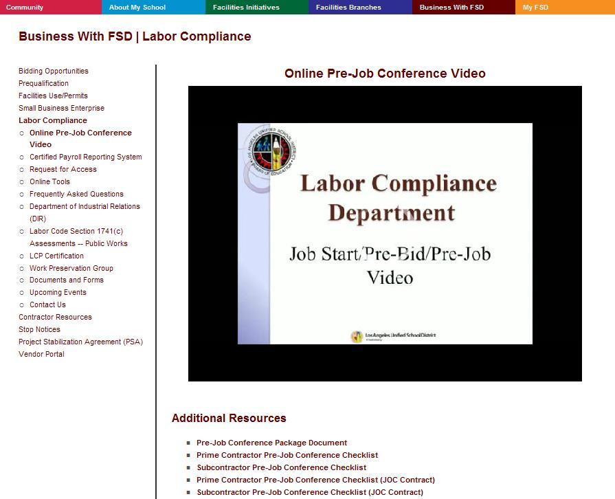 Labor Compliance Online Pre-Job