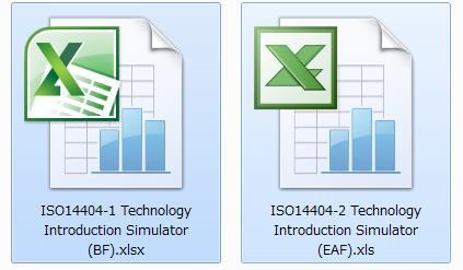 2. Open ISO14404 Technology Introduction Simulator Choose either ISO14404-1 type (BF) or ISO14404-2 type (EAF) ISO 14404 Calculation Tool includes