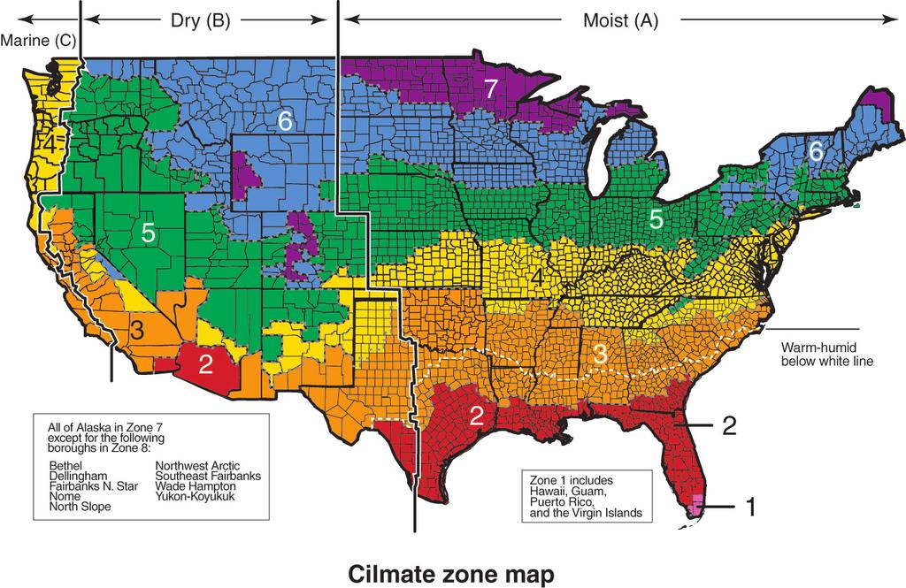 Figure 9 United States Climate Zone Map Climate zone map Copyright 2009