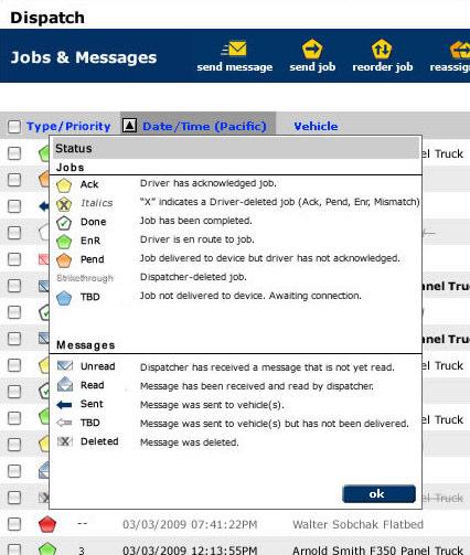 Selecting Jobs and Messages in Dispatch tab 1.