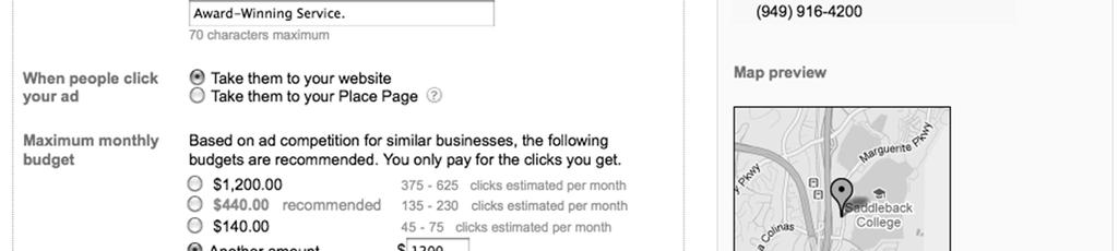 Creating an Adwords Express Ad