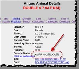 Angus Australia provides probability data on animal in database GeneProb used to estimate the probability of every animal in the
