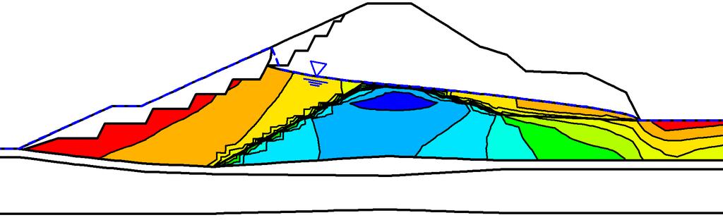 In the case where the FL value was set for each element, the degree of liquefaction of the dam body on the upstream side was