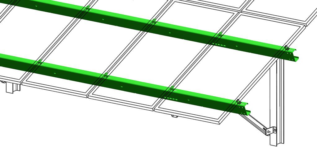 panel frames. 3. Full row of modules are bonded together via purlins and splice plates. 4.