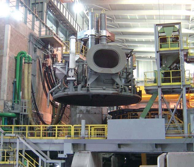 These state-of-the-art alternating current electric arc furnaces offer you an extremely high production capacity and a transformer rating of more than 1.5 MVA/t.