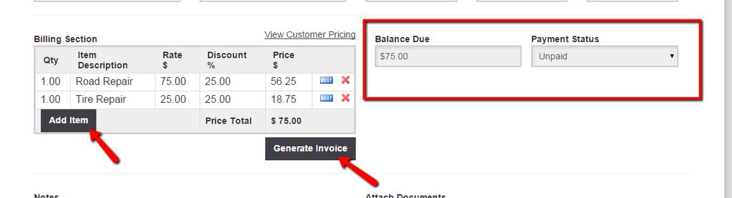 Step 2: Once your custom services and prices have been added you are ready to start generating invoices.