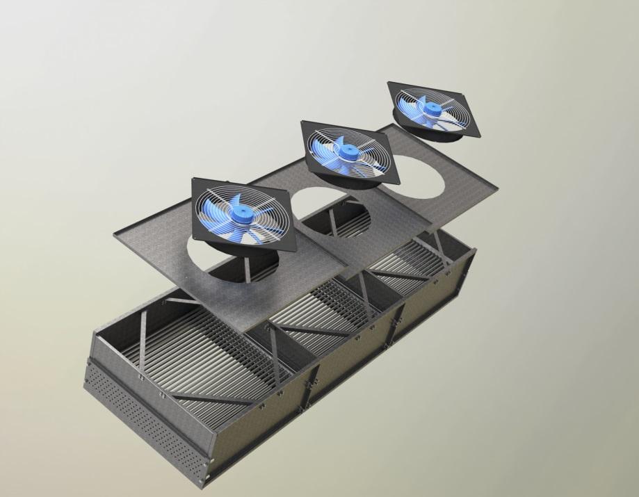 Modular ACC Design Modular Air Cooled Condenser MACC Air Flow Direction Axial Fans Steam Flow Direction