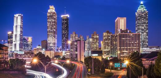 Location Details + Schedule The Sheraton Atlanta Hotel is ideally located just miles from the Atlanta Airport (ATL) and within walking distance to all of the exciting downtown attractions that