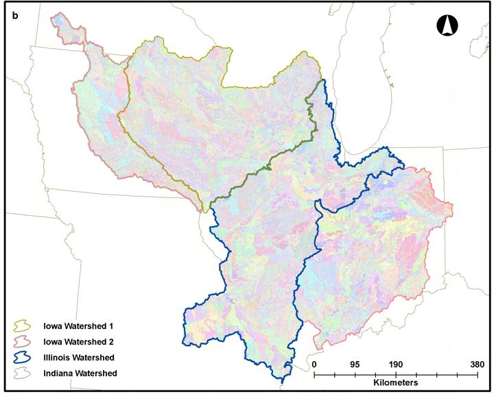 Figure 1: Distribution of (a) Watersheds, Subwatersheds and