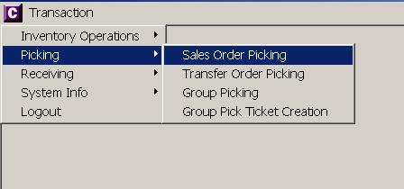 Sales Order Picking