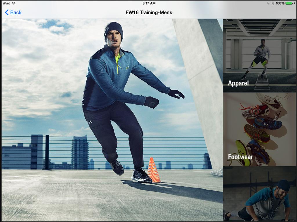 Solution Under Armour built a robust B2B digital catalog app that integrates with Experience Manager Assets and arms the sales team with access to over a hundred thousand SKUs that are constantly